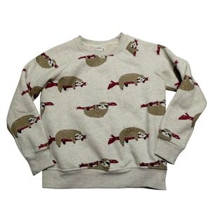L.A. Soul Sweatshirt Girls 2 Gray Sloth Graphic Pullover Crewneck Top Cute Print